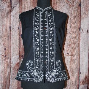 Paisley Stitched Women’s Top with Sequin Detailing